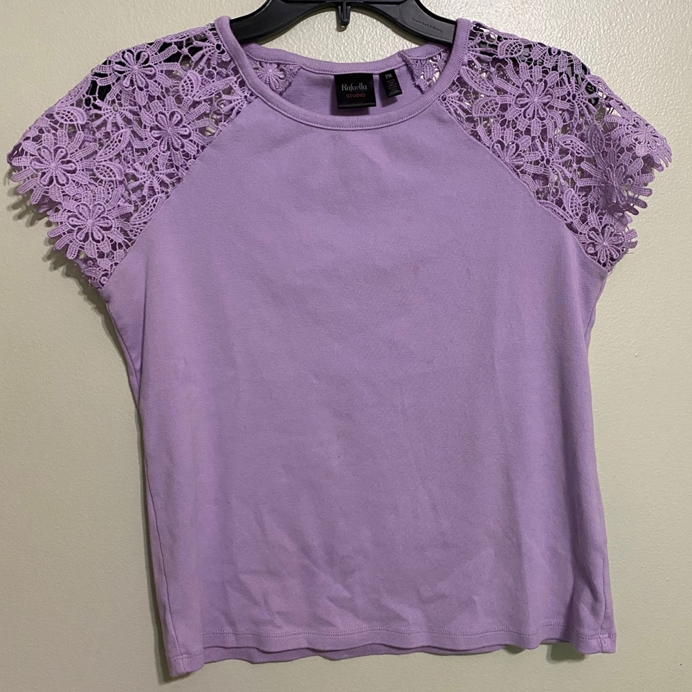 Purple Shirt With Lace Sleeves